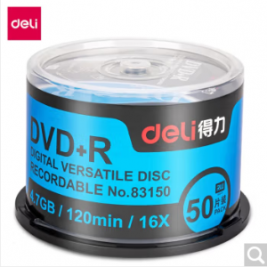 得力（deli）空白刻录 DVD刻录盘 50片 DVD+R【4.7G 16倍速】